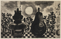 KG 1985 009
<br/>
Nieuwjaarswens: "Pluk de vruchten (...) 1966!"
<br/>
<em>Berserik, Herman (1921-2002)</em>